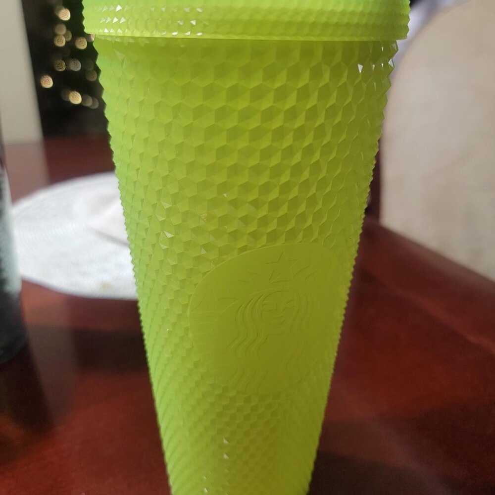 NWT 2022 Starbucks Halloween Glow in the Dark Lemongrass Studded Tumbler 2